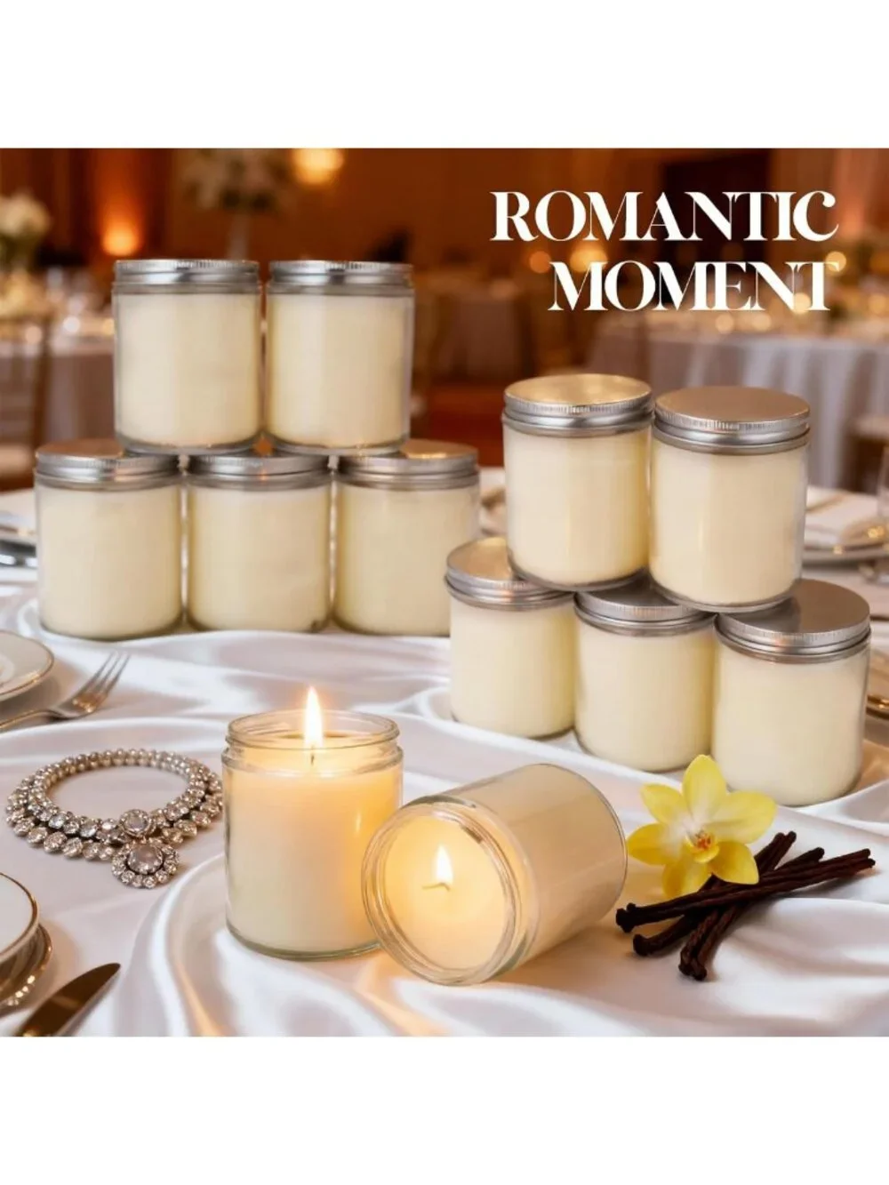 12 PCS Large Vanilla Scented Candles | White Soy Wax, Long-Lasting Cozy